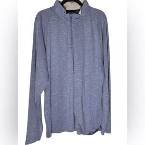 Fish‎ Hippie Rutland  1/4 Zip Heather Pullover Light Blue Size 3XL